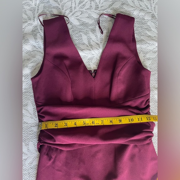 Dress The Population Alessia Burgundy Evening Dress Belted Size XS NWT Cocktail - Picture 12 of 16
